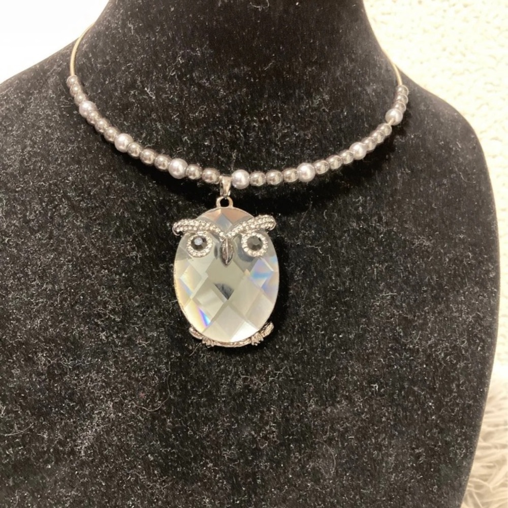 Handmade Owl pendant choker